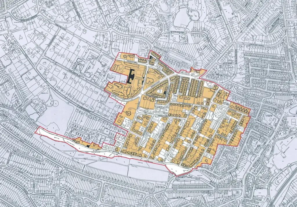 Map showing part of Nether Edge affected by Article 4 Direction